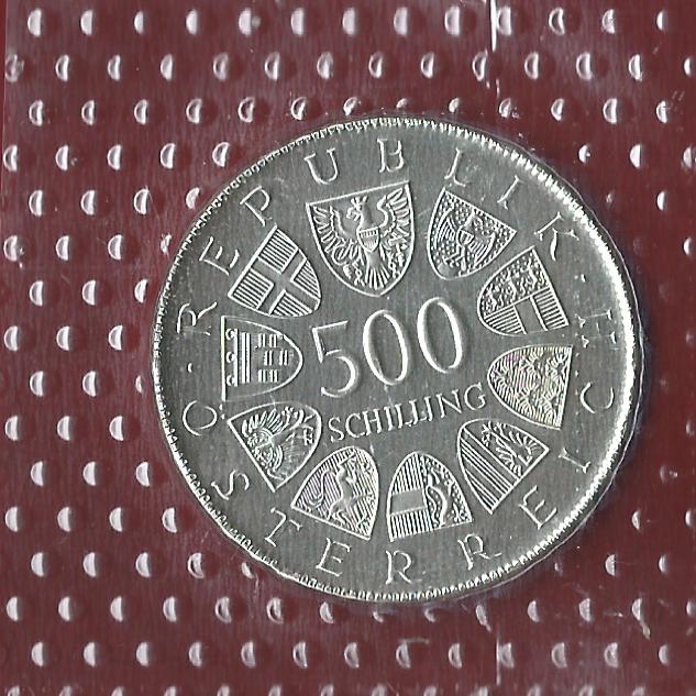  Österreich 500 Schilling 35 Euro Nennwert 1982 ST  Münzankauf Koblenz Frank Maurer AK325   
