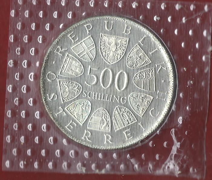  Österreich 500 Schilling 35 Euro Nennwert 1982 ST  Münzankauf Koblenz Frank Maurer AK326   