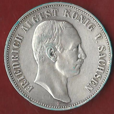  Kaiserreich 5 Mark Sachsen 1907  Münzankauf Koblenz Frank Maurer AL 835   