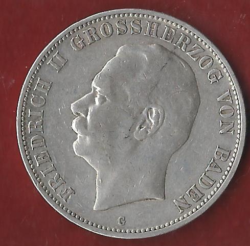  Kaiserreich 5 Mark Baden 1908  Münzankauf Koblenz Frank Maurer AK331   