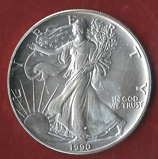  USA Silver Eagle 1990 1 Unze Feinsilber  Münzankauf Koblenz Frank Maurer AK342   