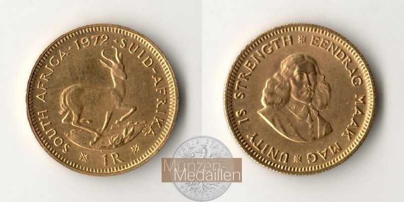 Süd-Afrika MM-Frankfurt  Feingewicht: 3,66g 1 Rand 1972 