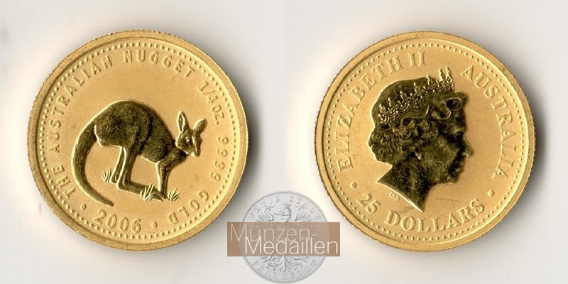 Australien 25 Dollar MM-Frankfurt Feingold: 7,78g Kangaroo 2006 