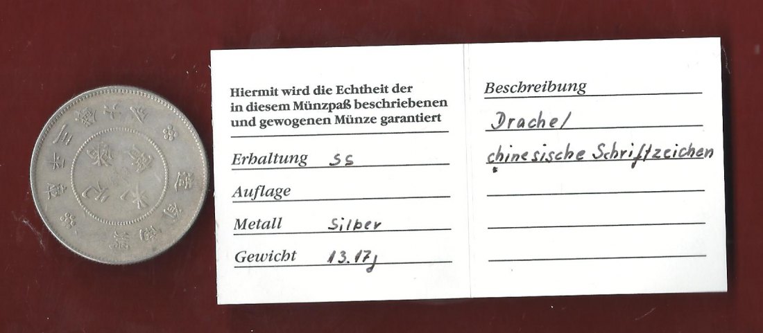  China 50 cent 1908-1911  Münzankauf Koblenz Frank Maurer AL843   