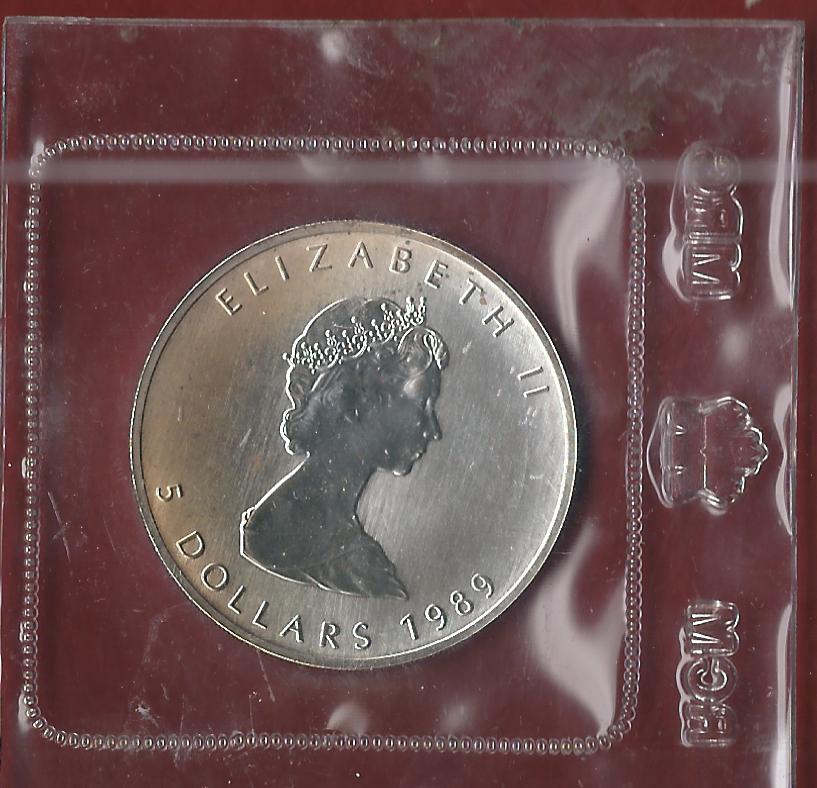  Kanada 1 OZ Maple LEAF 1989 OVP  Münzankauf Koblenz Frank Maurer AK353   