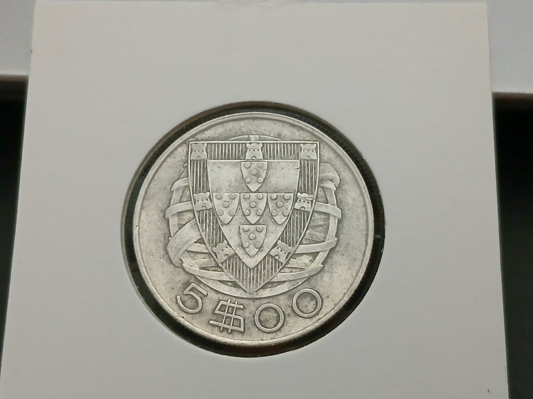 Portugal - 5 Escudos 1942 Silber