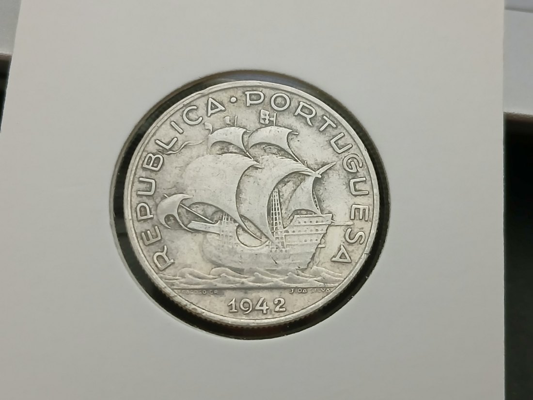  Portugal - 5 Escudos 1942 Silber   