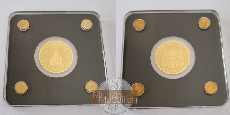 Tschad  3000 Franken MM-Frankfurt Feingold: 1/500oz Frauenkirche 2020 