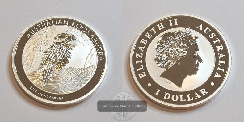  Australien - 1 Dollar 2014  Kookaburra  FM-Frankfurt KM#2164 Feinsilber: 31,07g   