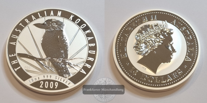  Australien 10 Dollar 2009 Kookaburra FM-Frankfurt Feinsilber: 310,79g   