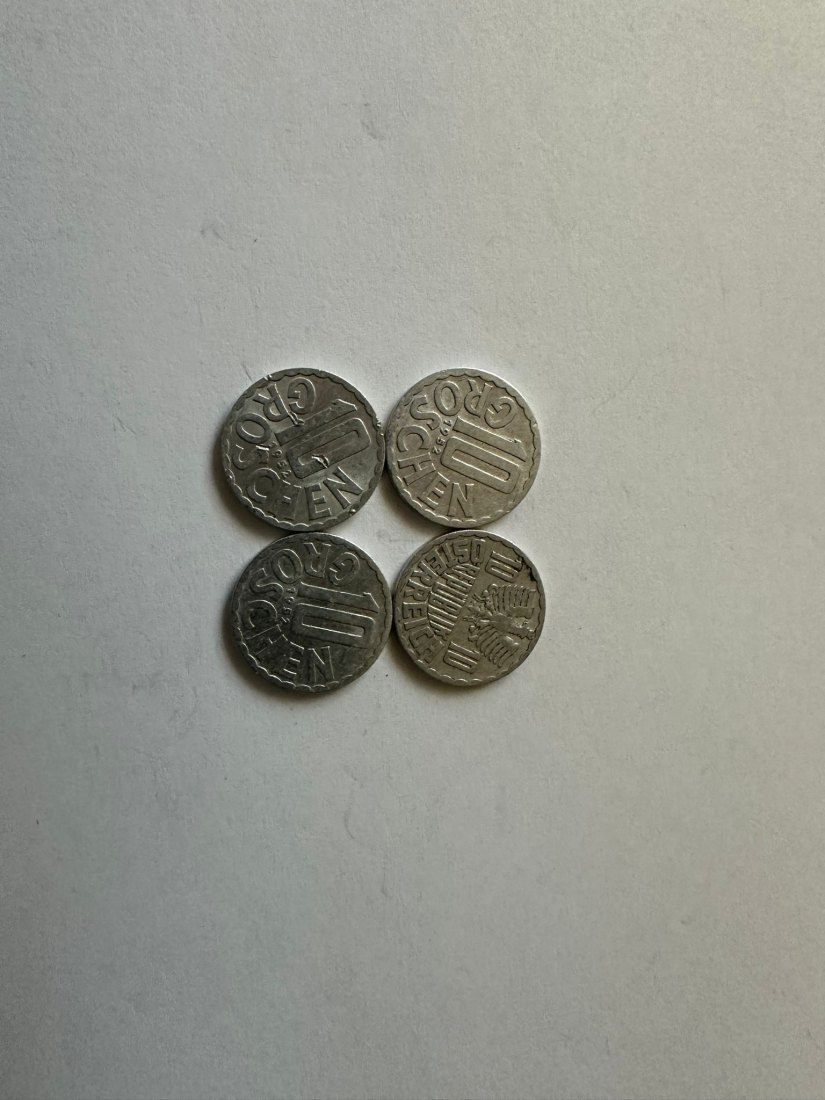  Schilling 10 Groschen Österreich 1952 4STK   