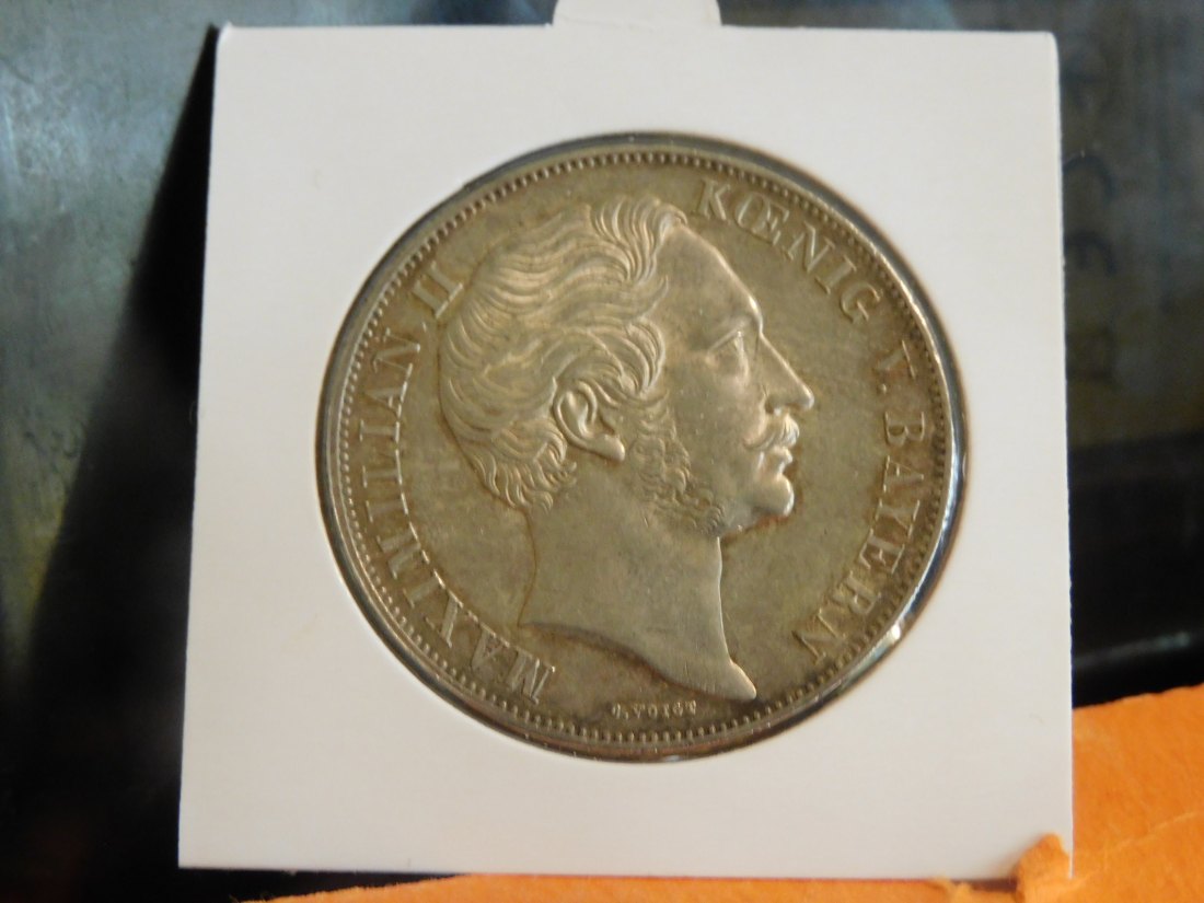  GERMANY 2 GULDEN 1855 BAVARIA.GRADE-PLEASE SEE PHOTOS.   
