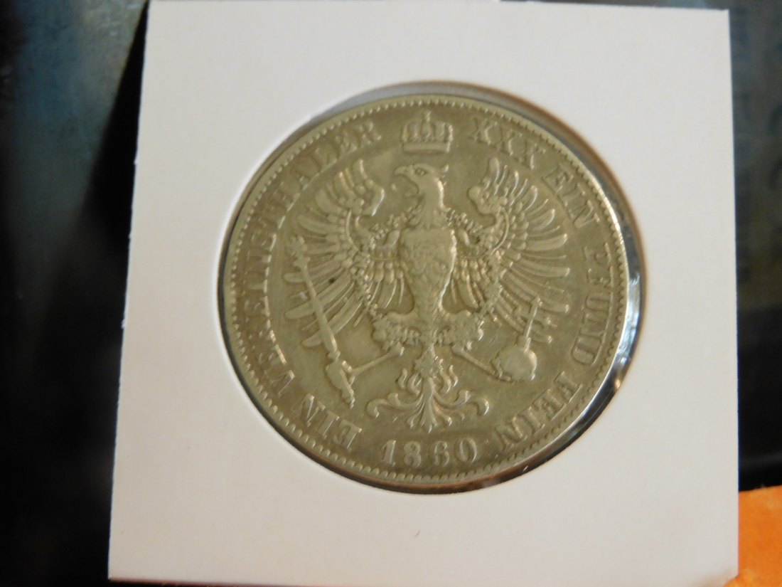  GERMANY 1 THALER 1860 PRUSSIA.GRADE-PLEASE SEE PHOTOS.   