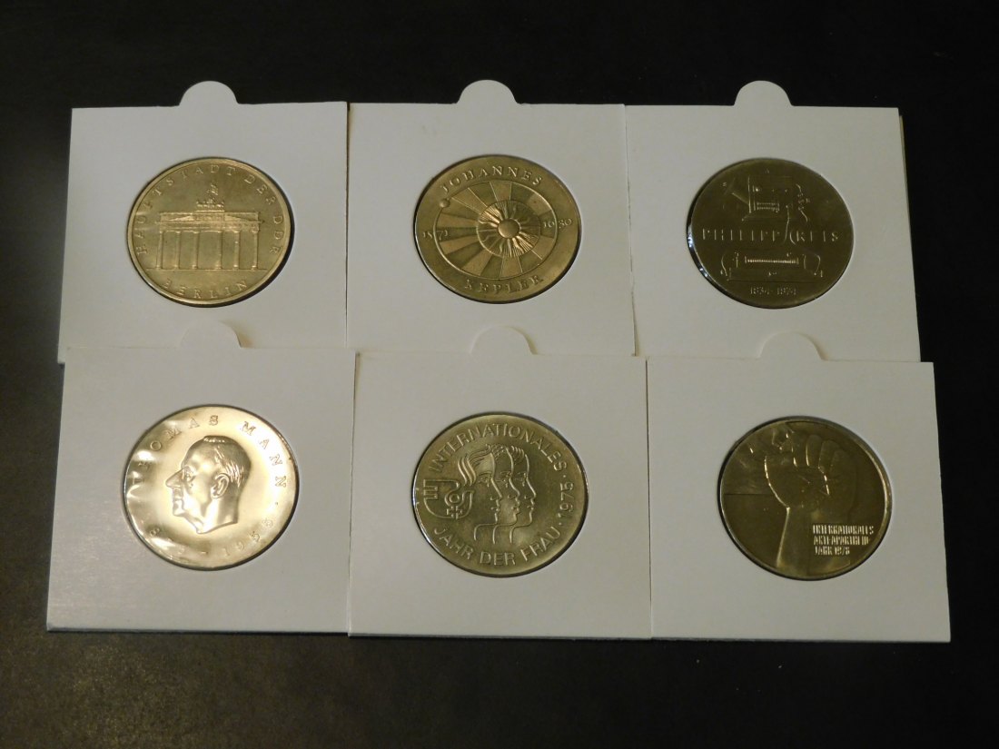  GERMANY 6X 5 MARK 1971[2]-74-75[2]-78 DDR.GRADE-PLEASE SEE PHOTOS.   