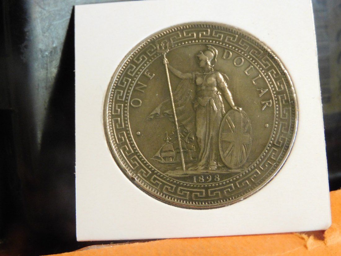 GREAT BRITAIN 1 TRADE DOLLAR 1898.GRADE-PLEASE SEE PHOTOS.