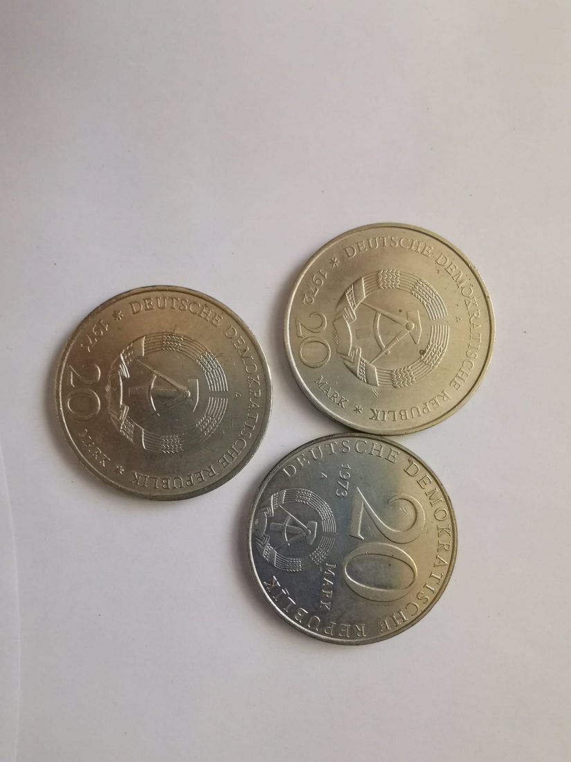  20 Mark Otto 1973 A Thälmann 1971A Wilhelm 1072 A   