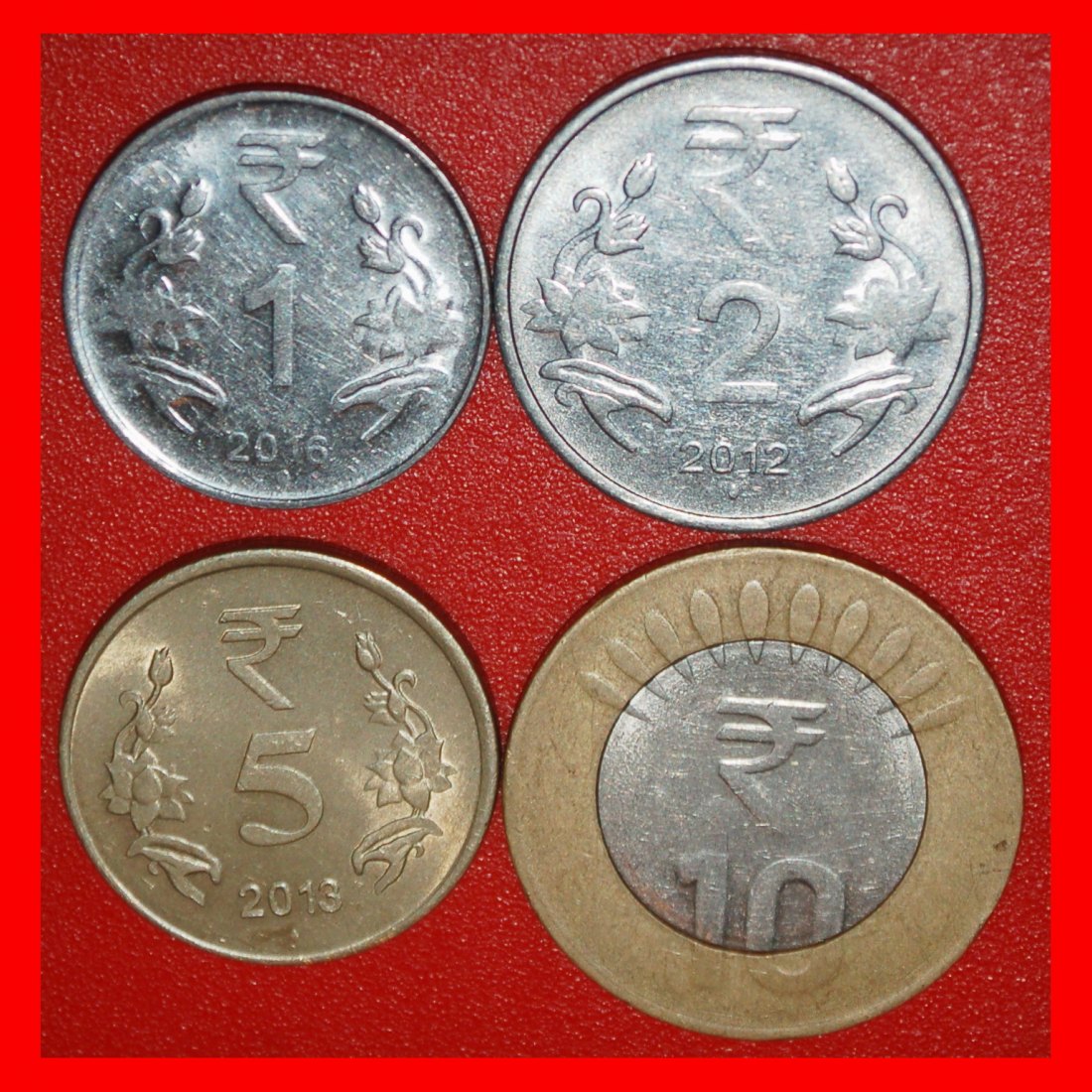 Ⰶ TYPE SET OF 4 COINS (2011-2019): INDIA ★ 1-2-5-10 RUPEES LIONS!★LOW START ★ NO RESERVE!   