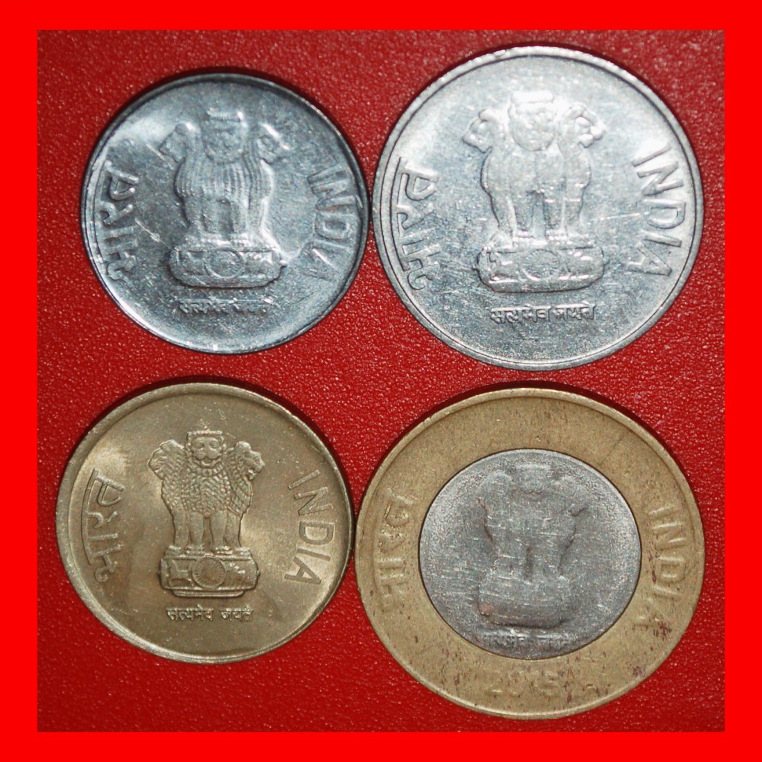  Ⰶ TYPE SET OF 4 COINS (2011-2019): INDIA ★ 1-2-5-10 RUPEES LIONS!★LOW START ★ NO RESERVE!   