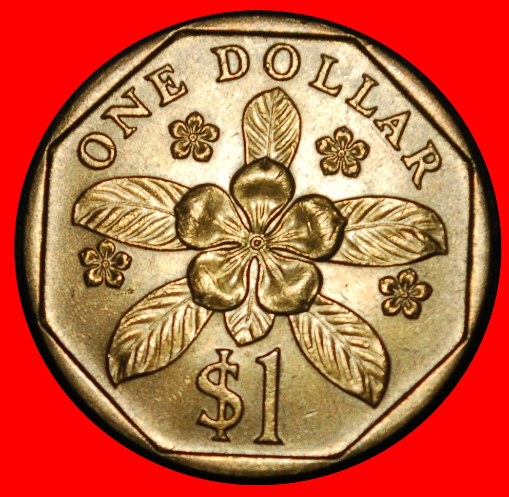 Ⰶ FLOWER (1992-2013): SINGAPORE ★ 1 DOLLAR 1995! UNC MINT LUSTRE!★LOW START ★ NO RESERVE!   