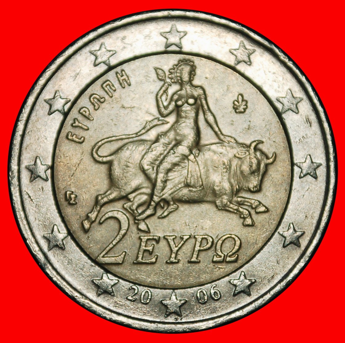  Ⰶ PHALLIC TYPE (2002-2006): GREECE ★ 2 EUROS 2006 ABDUCTION OF EUROPA!★LOW START ★ NO RESERVE!   
