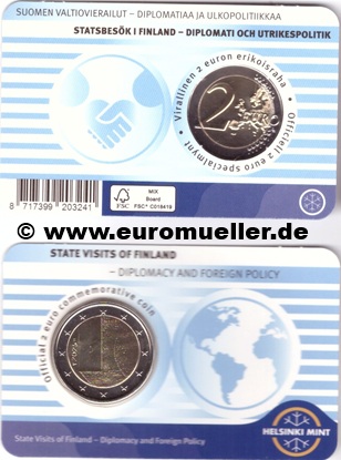 Finnland 2 Euro Gedenkmünze 2025...Staatsbesuche...engl. CC   