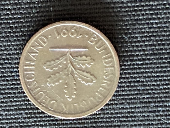  Münze Münzen Umlaufmünze Deutschland 1 Pfennig 1991 Münzzeichen A   