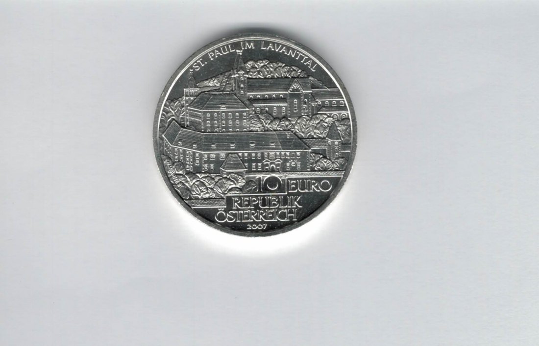  10 Euro 2007 St. Paul im Lavanttal silber/16g fein Österreich Spittalgold9800 (4971/12   