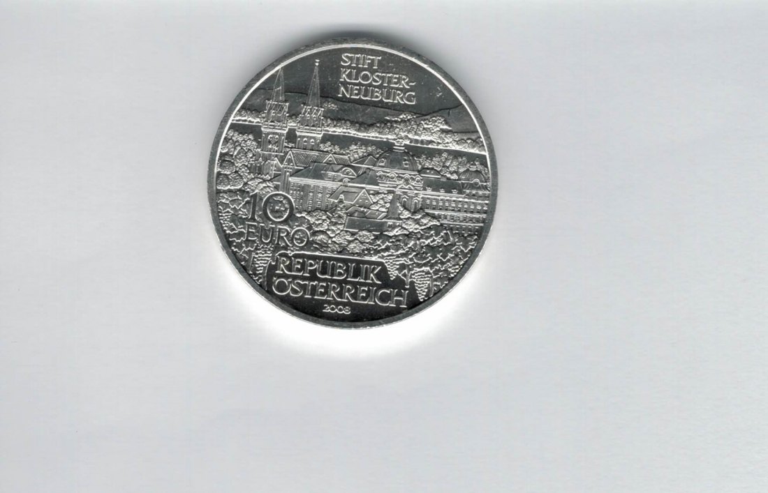  10 Euro 2008 Stift Klosterneuburg silber 925/16g fein Österreich Spittalgold9800 (4971/13   