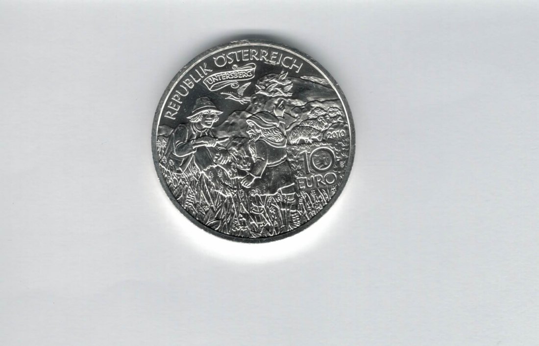  10 Euro 2010 Untersberg Karl der Große silber 925/16g fein Österreich Spittalgold9800 (4971/18   