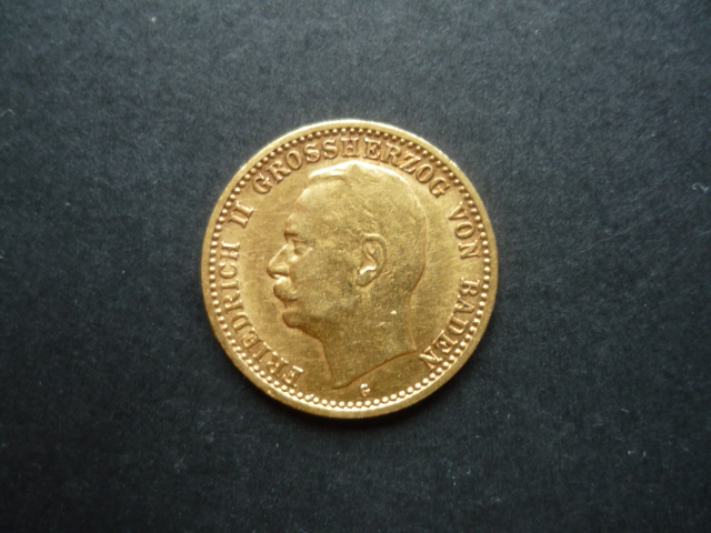 BADEN 10 MARK 1910 GOLDMÜNZE, SELTEN!