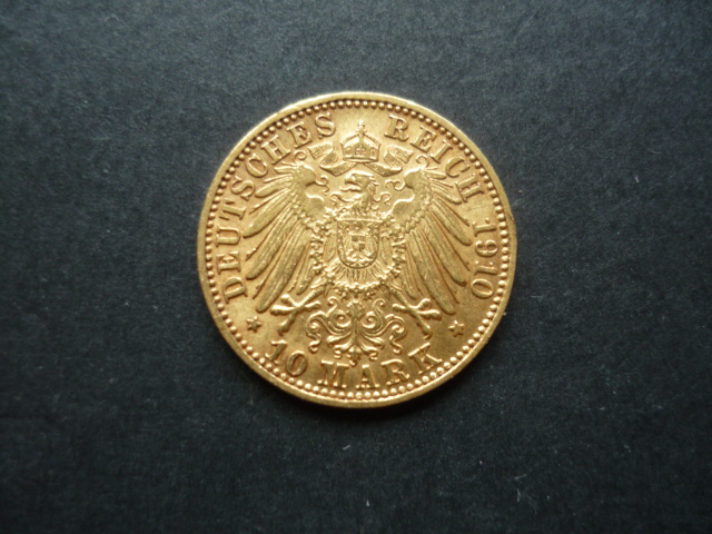  BADEN 10 MARK 1910 GOLDMÜNZE, SELTEN!   