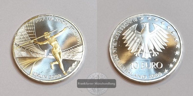  Deutschland 2009 10 Euro Leichtathletik FM-Frankfurt Feinsilber: 16,65g   
