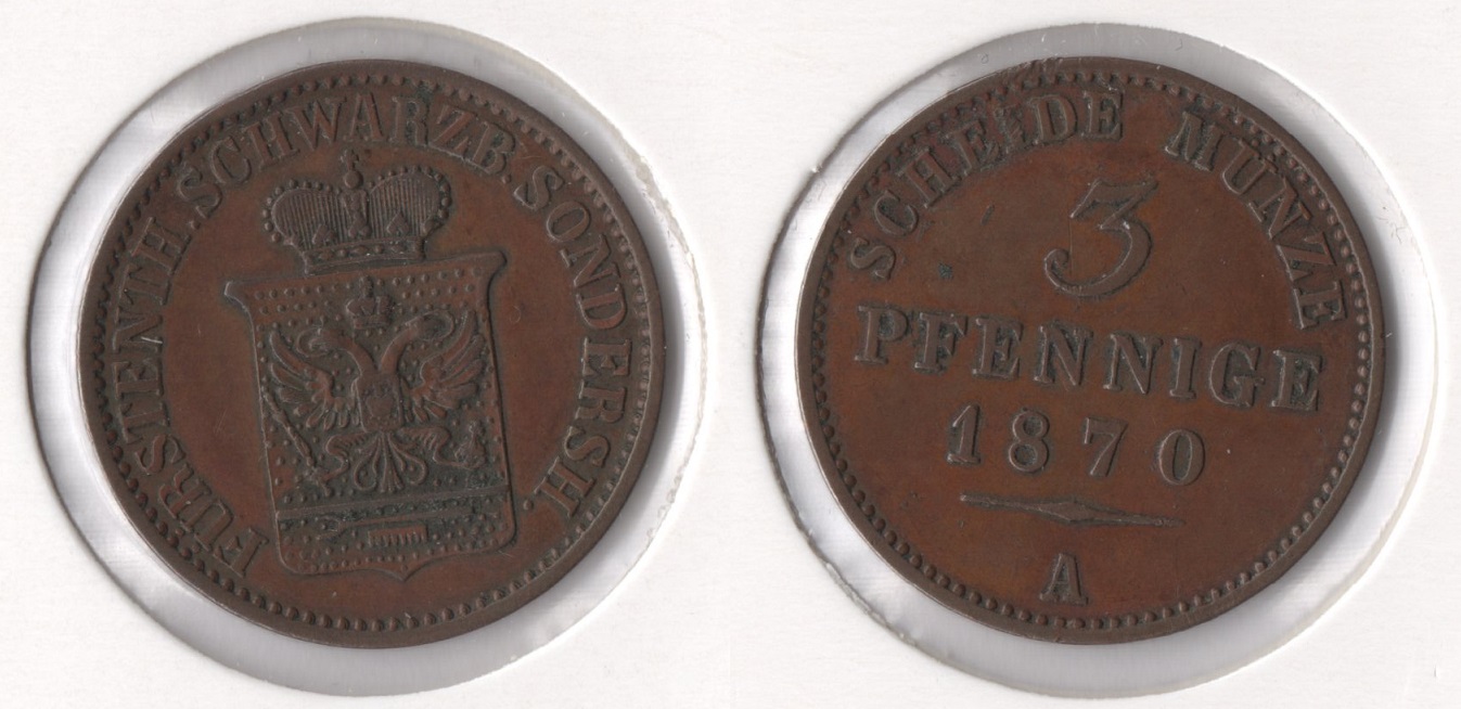  Schwarzb.-Sondersh. 3 Pf. 1870 -A- Günther Friedrich Carl II. MAX.120.000 Ex.   
