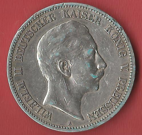  Preuusen 5 Mark Wilhelm II 1901 A Koblenzer Muenzen Studio Münzankauf Koblenz Frank Maurer AL839   