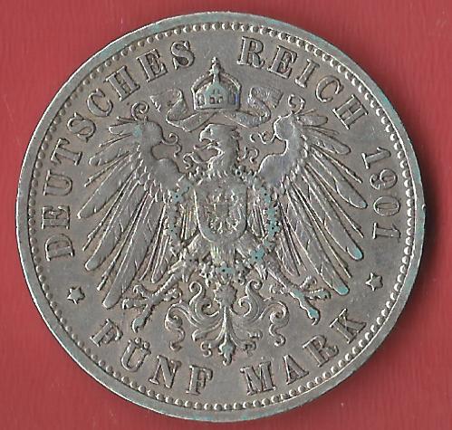  Preuusen 5 Mark Wilhelm II 1901 A Koblenzer Muenzen Studio Münzankauf Koblenz Frank Maurer AL839   