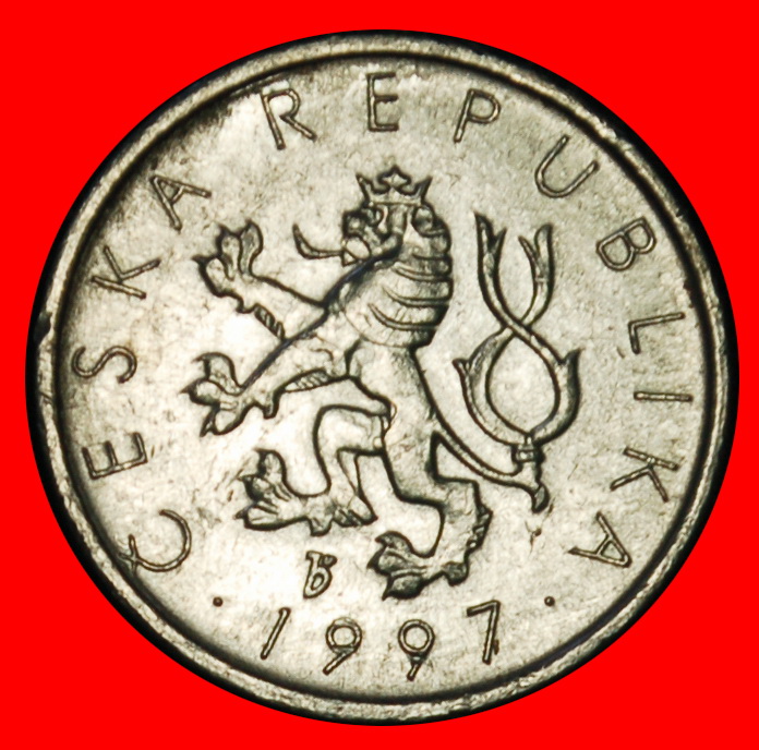  Ⰶ LION (1993-2003): CZECHIA ★ 10 HELLERS 1997 JUST PUBLISHED! MINT LUSTRE! ★LOW START ★ NO RESERVE!   