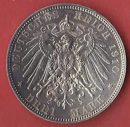  3 Mark Sachsen 1910 f.st Koblenzer Muenzen Studio Münzankauf Koblenz Frank Maurer AL 818   