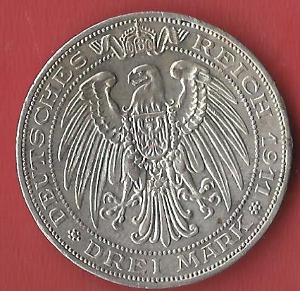  3 Mark Uni Breslau 1911 vz-st Koblenzer Muenzen Studio Münzankauf Koblenz Frank Maurer AL 822   