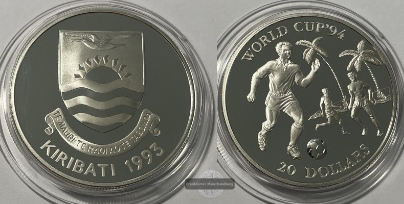  Kiribati  20 Dollar 1994  FM-Frankfurt  Feingewicht: 29,11g km#15 Silber  PP   