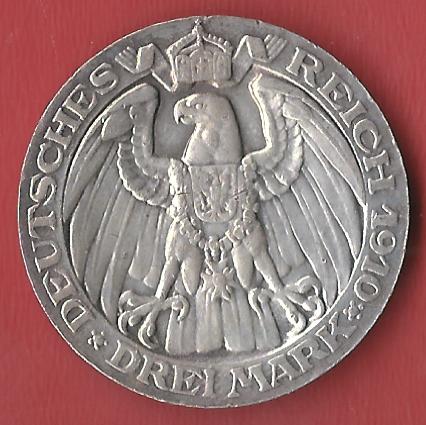  3 Mark Uni Berlin 1910 vz-st Koblenzer Muenzen Studio Münzankauf Koblenz Frank Maurer Al 823   