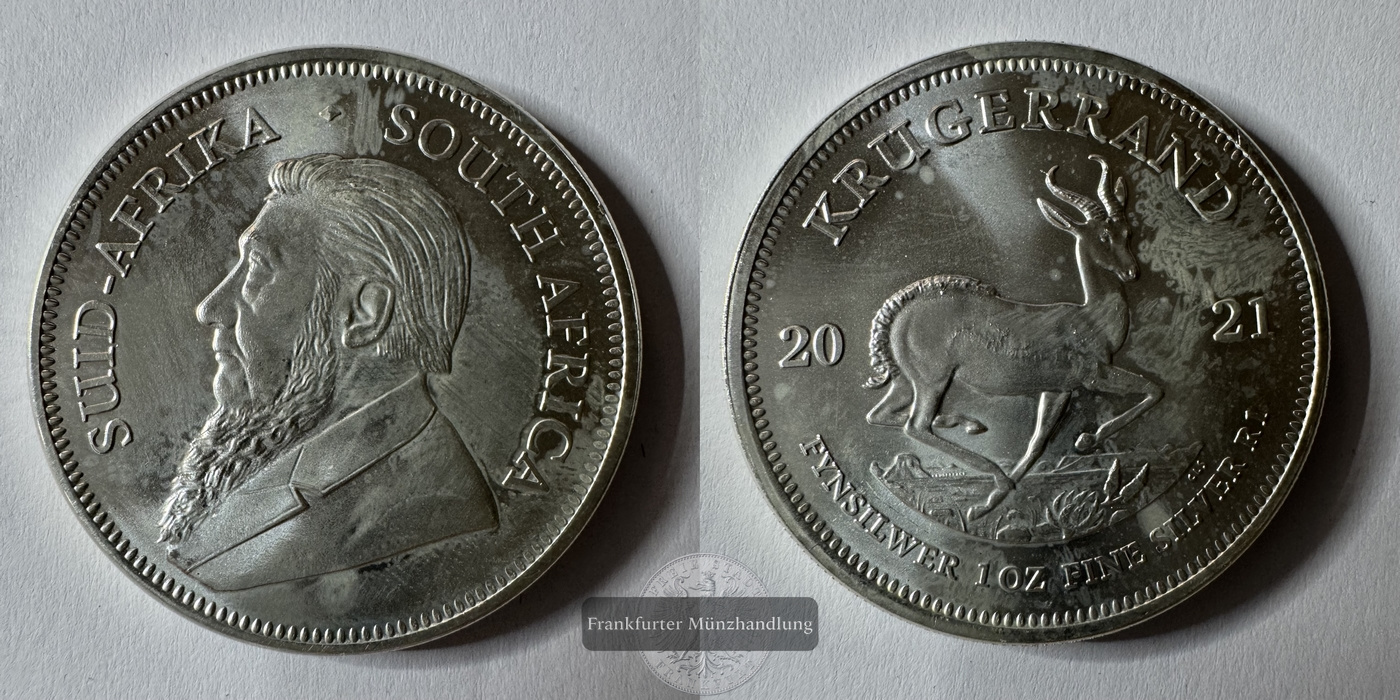  Süd Afrika. Silber-Krügerrand 2021  FM-Frankfurt KM#691 Feinsilber: 31,10g   