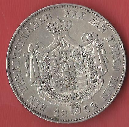  Thaler Hessen 1862 Koblenzer Muenzen Studio Münzankauf Koblenz Frank Maurer AL 827   