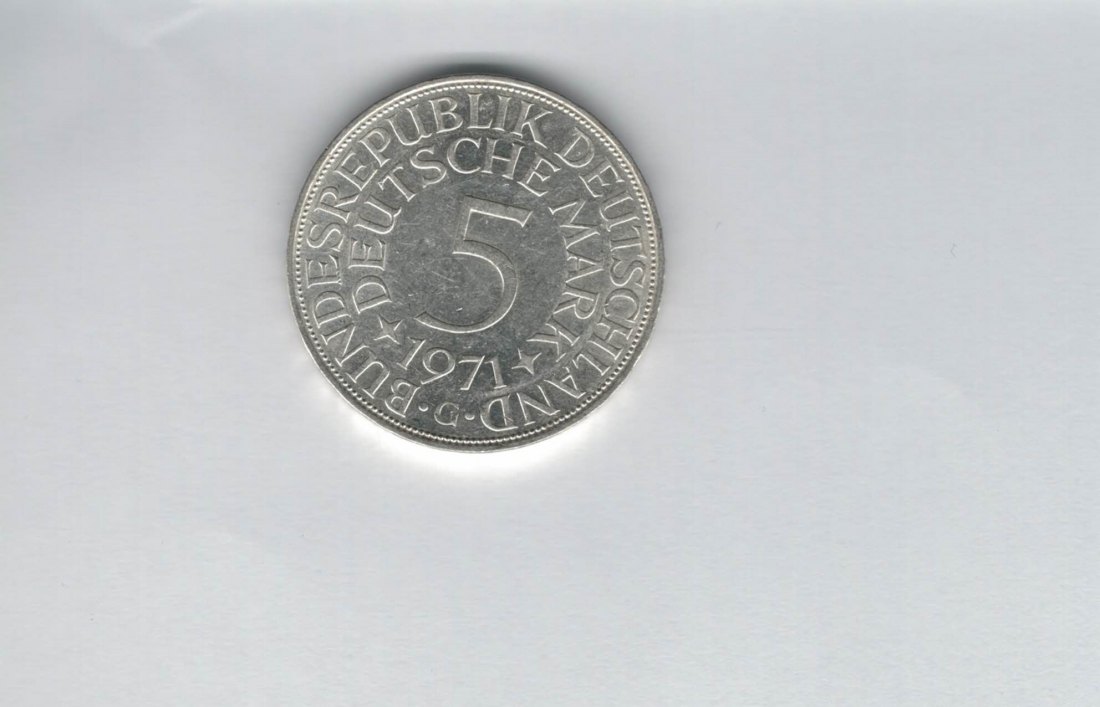  5 Mark 1971 G silber 7g fein BRD Deutschland Spittalgold9800 (4601   