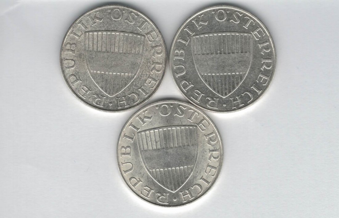  10 Schilling 1965 1966 1968 Ag silber á 4,8g fein Österreich 2. Republik Spittalgold9800 (4785)   