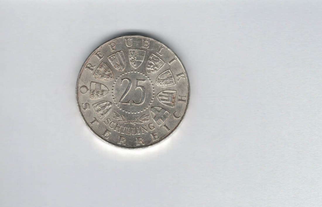 25 Schilling 1957 800 Jahre Mariazell 10,4g fein Ag Gedenkmünze Österreich Spittalgold9800 (04588/3)   