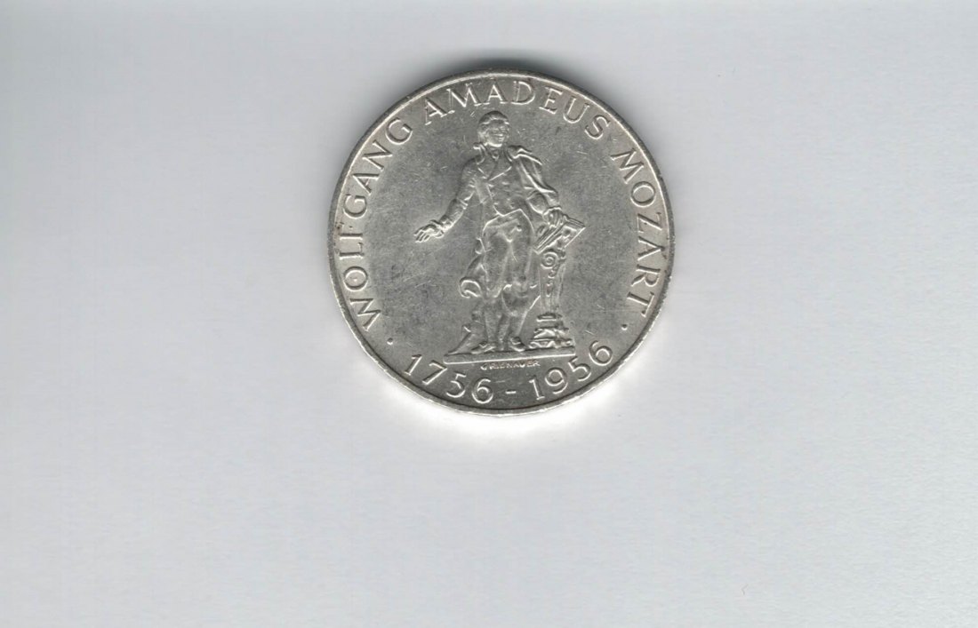  25 Schilling 1956 Wolfgang Amadeus Mozart silber 10,4g fein Österreich Spittalgold9800 (04588/2)   