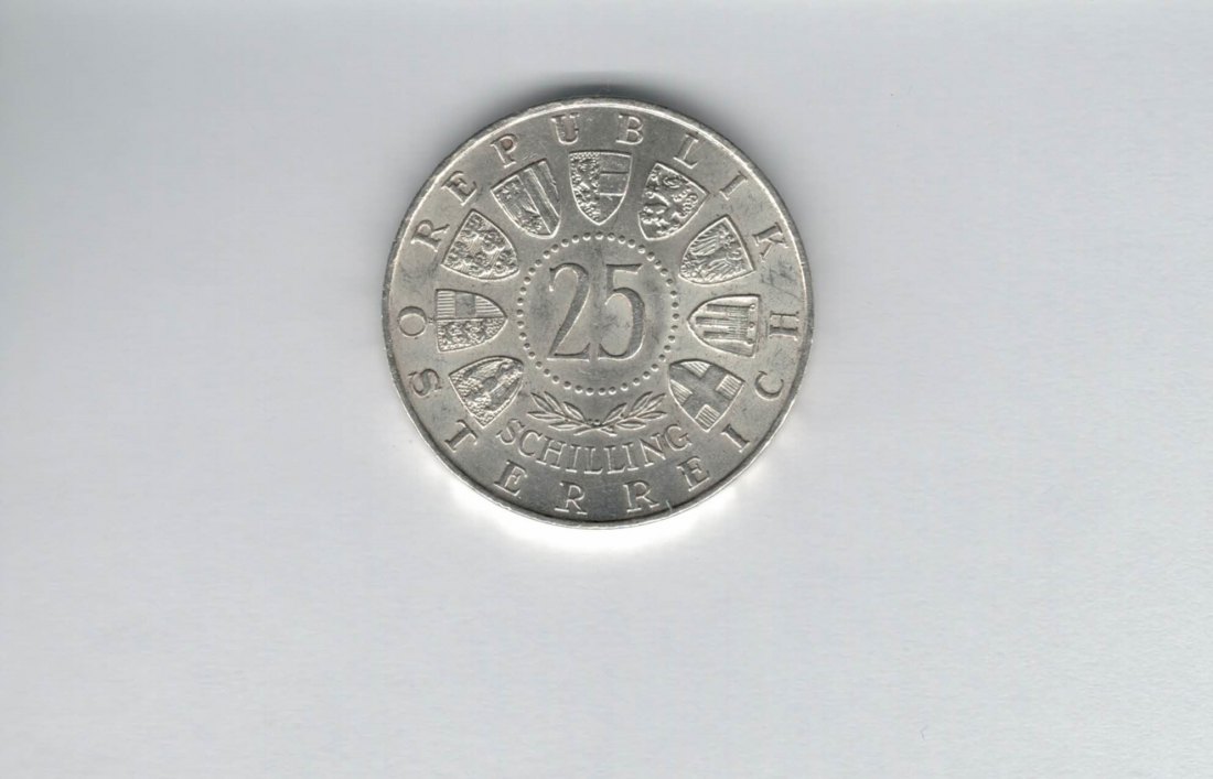  25 Schilling 1956 Wolfgang Amadeus Mozart silber 10,4g fein Österreich Spittalgold9800 (04588/2)   