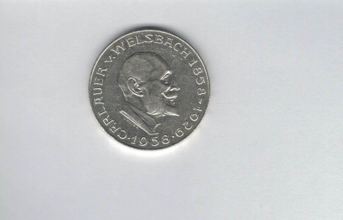  25 Schilling 1958 Carl Auer von Welsbach silber 10,4g fein Österreich Spittalgold9800 (4588/4)   