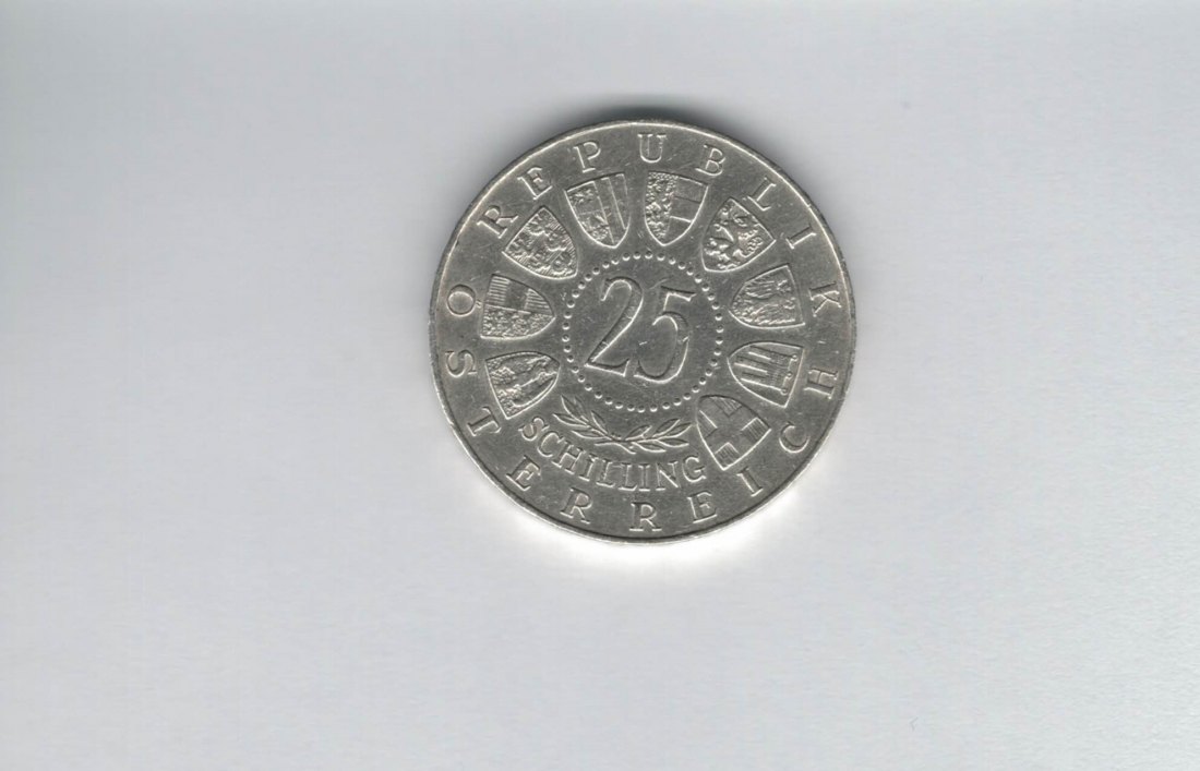  25 Schilling 1958 Carl Auer von Welsbach silber 10,4g fein Österreich Spittalgold9800 (4588/4)   
