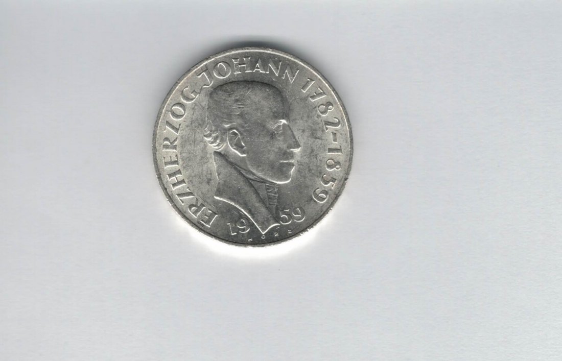  25 Schilling 1959 Erzherzog Johannes silber 10,4g fein Österreich Spittalgold9800 (4588/5)   